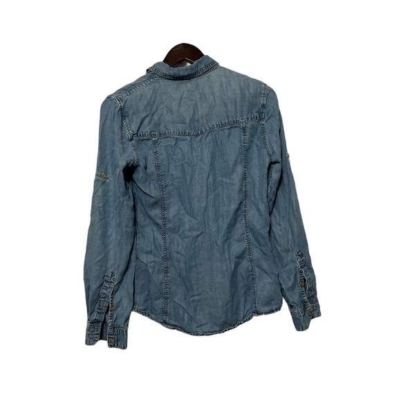 Anthropologie Cloth & Stone Chambray Button Down Shirt Top - Picture 3 of 6